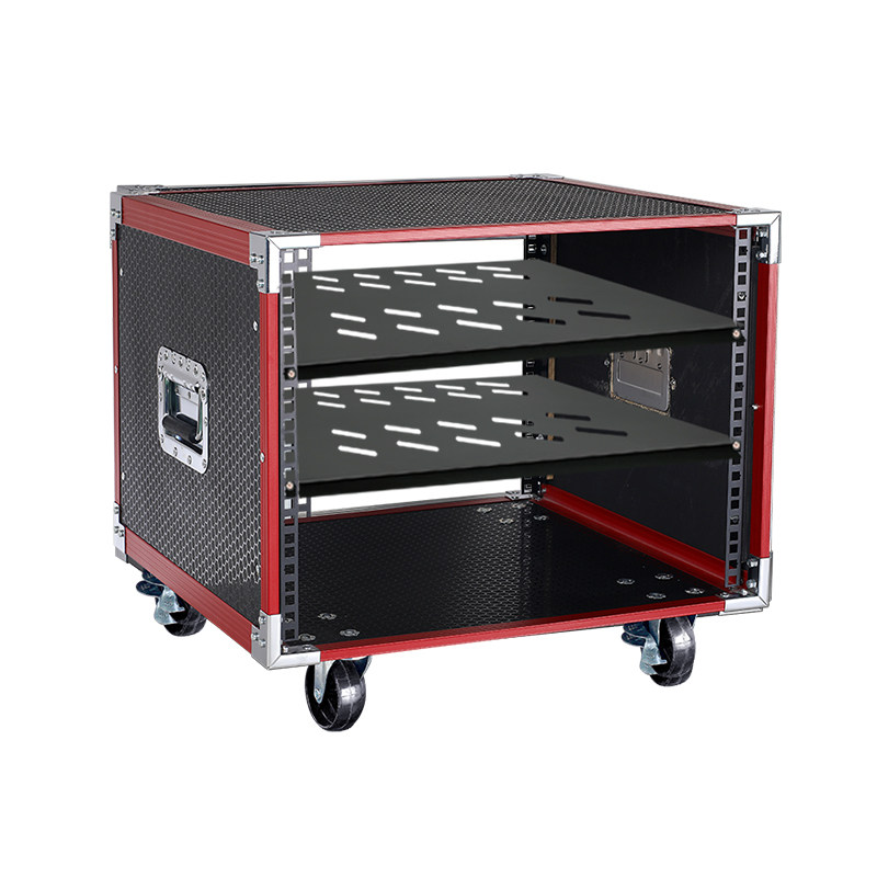 Outdoor Power Rack - ตู้แอมป์ขยายเสียงสำหรับใช้ในบ้าน 10U แบบระบายอากาศ สำหรับอุปกรณ์เสียง ชั้นวางอุปกรณ์เสียงเคลื่อนที่สำหรับใช้งานกลางแจ้ง