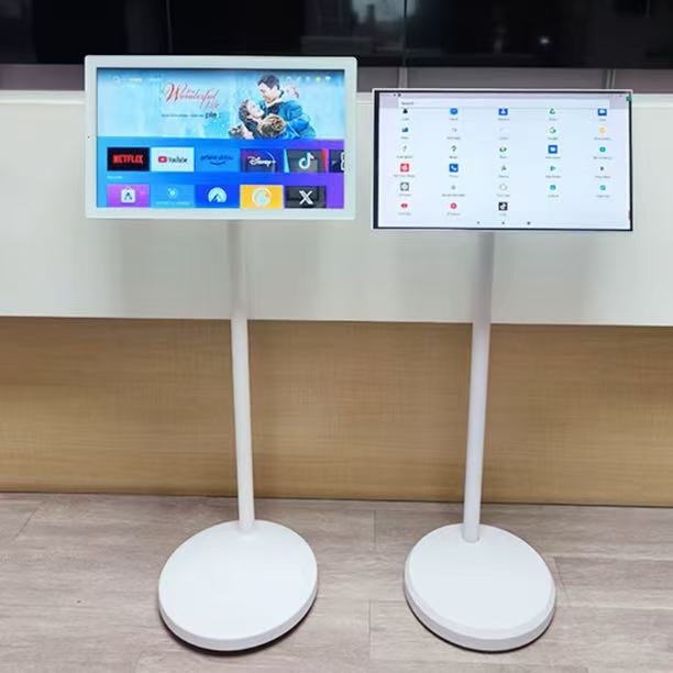 Outdoor Power Monitor - สมาร์ททีวีแบบพกพาขนาด 32 นิ้ว, จอสัมผัสแบบเคลื่อนที่ใช้พลังงานแบตเตอรี่พร้อมขาตั้ง, จอเคลื่อนที่สำหรับใช้งานในบ้านและนอกบ้าน