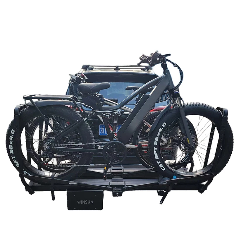 Outdoor Power Rack - อุปกรณ์เสริมจักรยานไฟฟ้า ODM/OEM สำหรับการเดินทางกลางแจ้ง ที่ยึดติดท้ายรถยนต์ SUV
