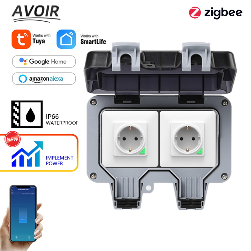 Outdoor Power Rack - Avoir Tuya Zigbee ซ็อกเก็ตไฟฟ้า IP66 กันน้ํากลางแจ้ง