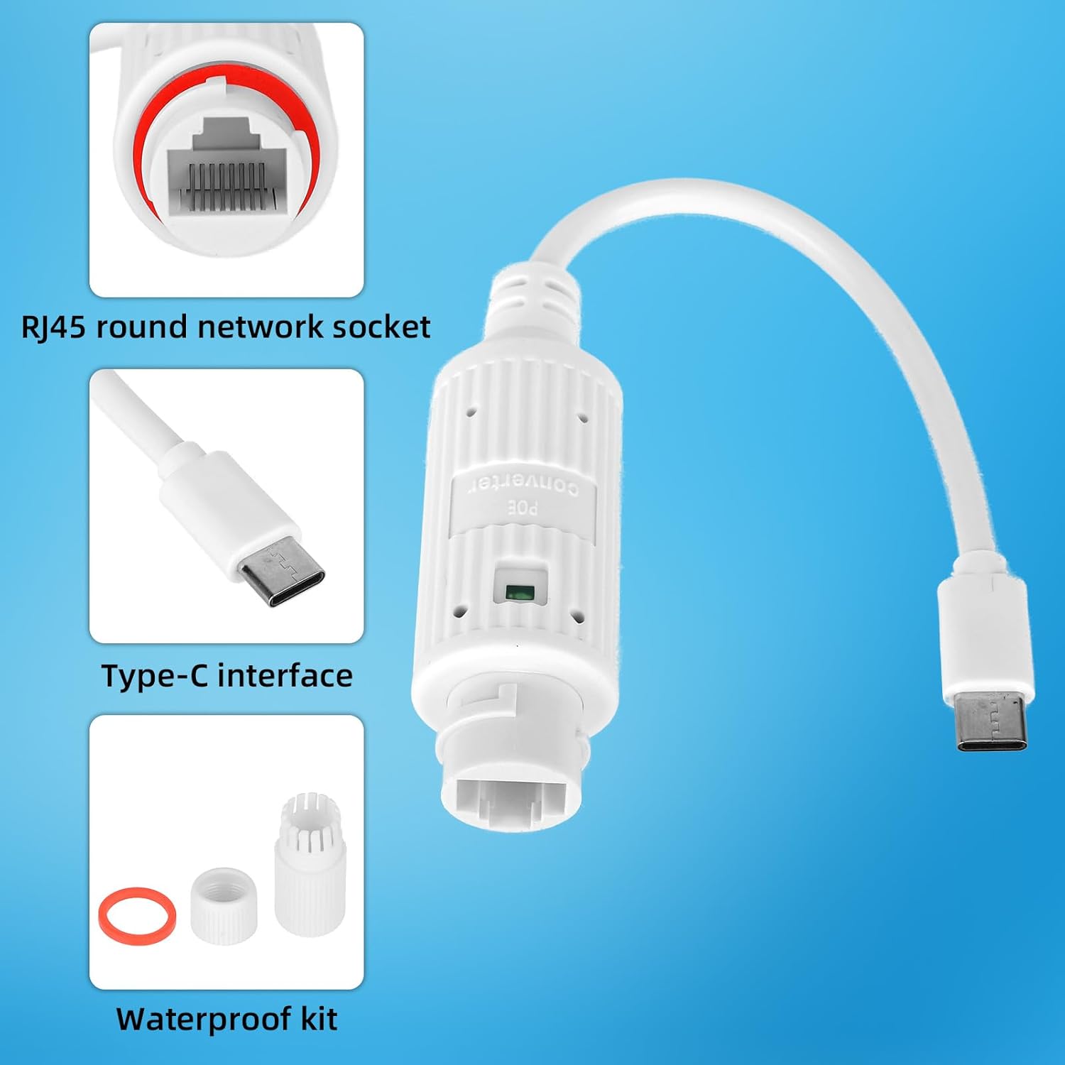Outdoor Power Monitor - ตัวแปลงไฟ POE เป็น USB-C สำหรับใช้งานกลางแจ้ง กันน้ำ