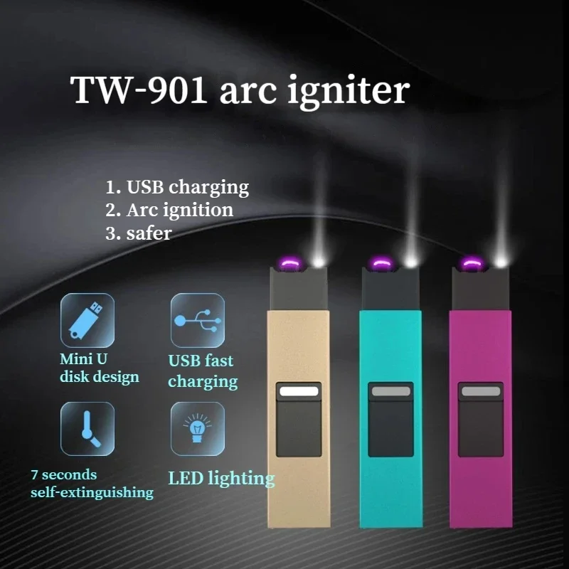 Outdoor Kitchen Power - ไฟแช็คพกพาแบบพัลส์อาร์ค ไฟฟ้า กันลม สำหรับใช้งานกลางแจ้ง พร้อมจอแสดงผล LED