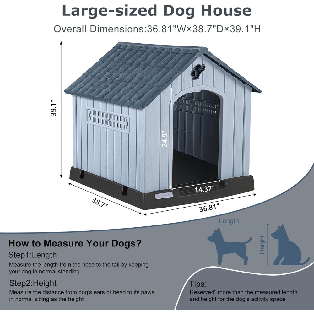 บ้านสุนัขพลาสติกขนาดใหญ่ LEMBE - Outdoor Power Vent บทวิจารณ์และราคา