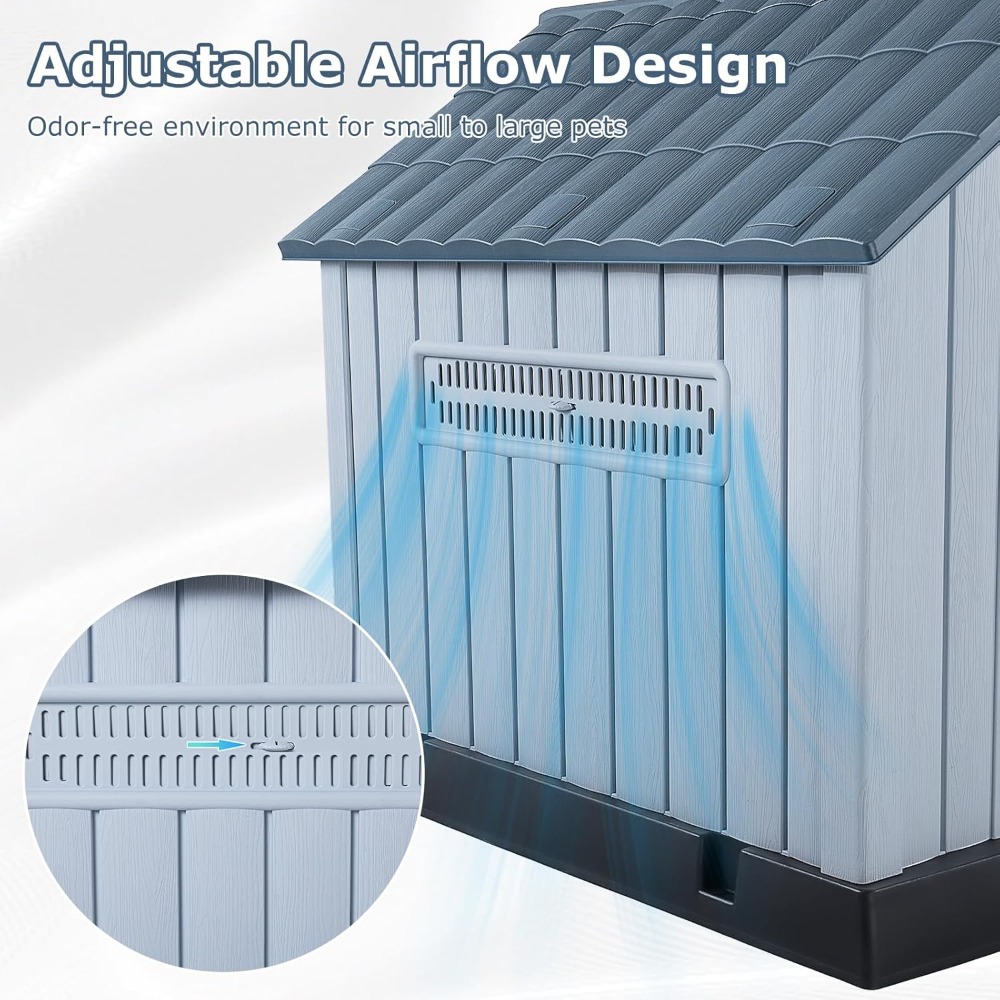 บ้านสุนัขพลาสติกขนาดใหญ่ LEMBE - Outdoor Power Vent บทวิจารณ์และราคา