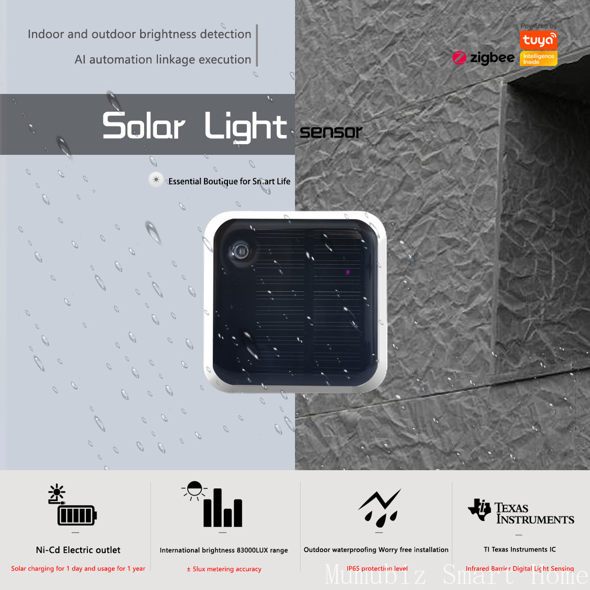 Tuya Zigbee Solar Light Sensor - Outdoor Power Monitor บทวิจารณ์และราคา