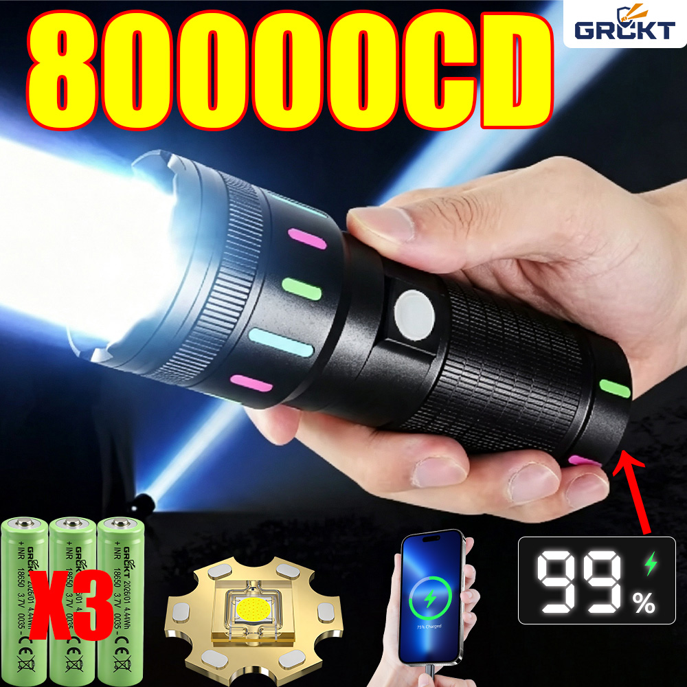 ไฟฉาย LED กำลังสูง 80000CD ไฟฉ - Outdoor Power Equipment บทวิจารณ์และราคา